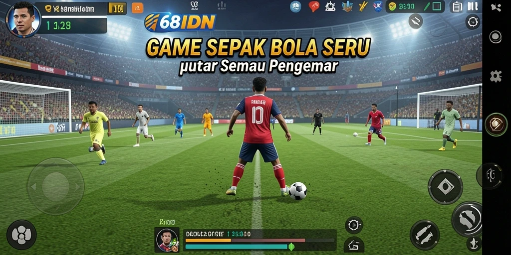 Screenshot gameplay 68IDN yang menampilkan aksi sepak bola yang mendebarkan.