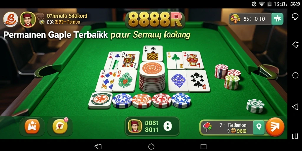 Tampilan gameplay Gaple yang menarik dan interaktif di 888R.