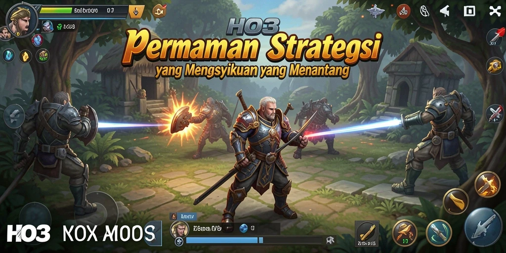 Screenshot HO3 menampilkan pertarungan strategi yang intens dan seru.