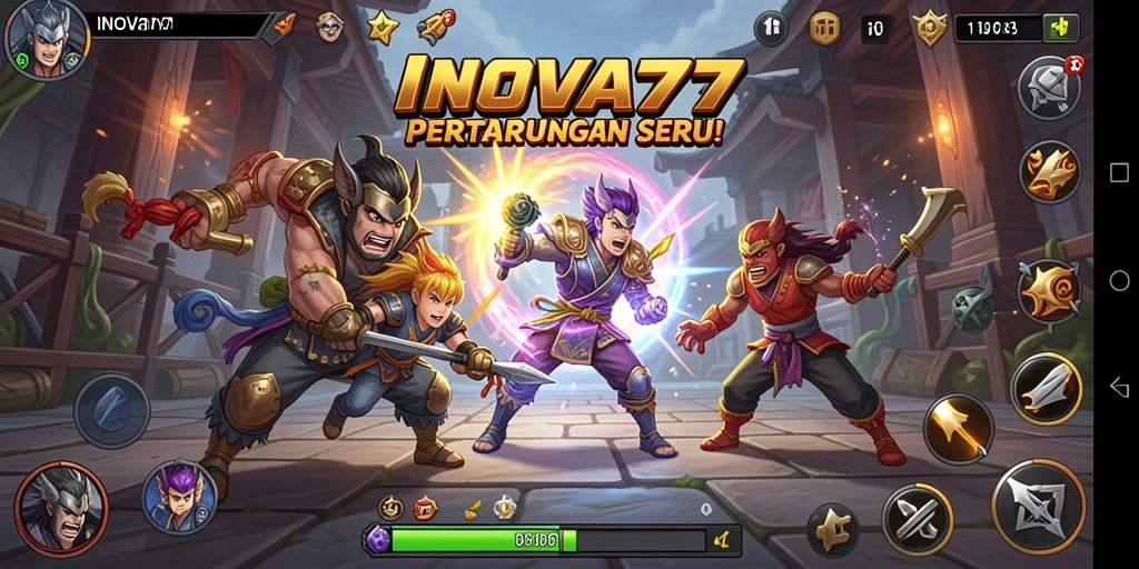 Gameplay Fighting seru dengan karakter yang unik dan dinamis.