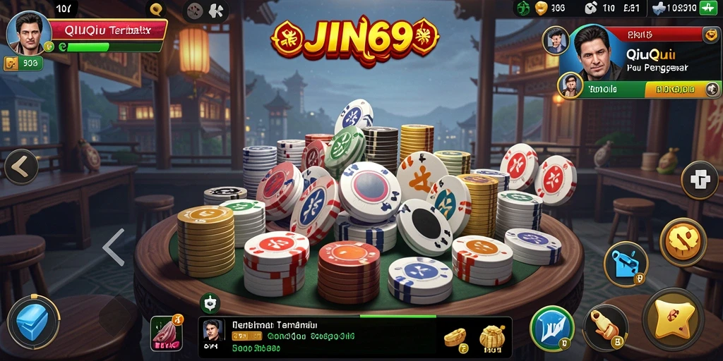 Screenshot utama JIN69 menampilkan gameplay QiuQiu yang seru dan menarik.