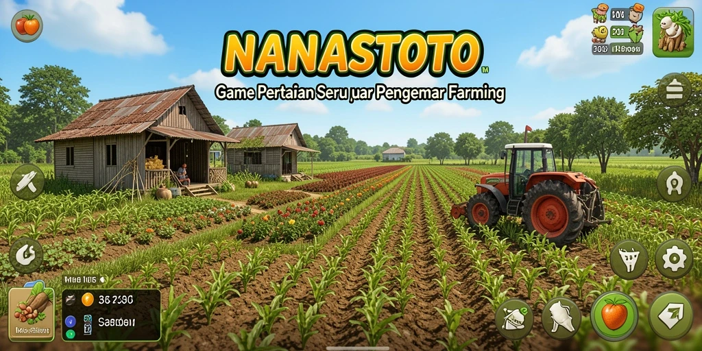 Tampilan gameplay NANASTOTO yang menyenangkan saat berkebun.