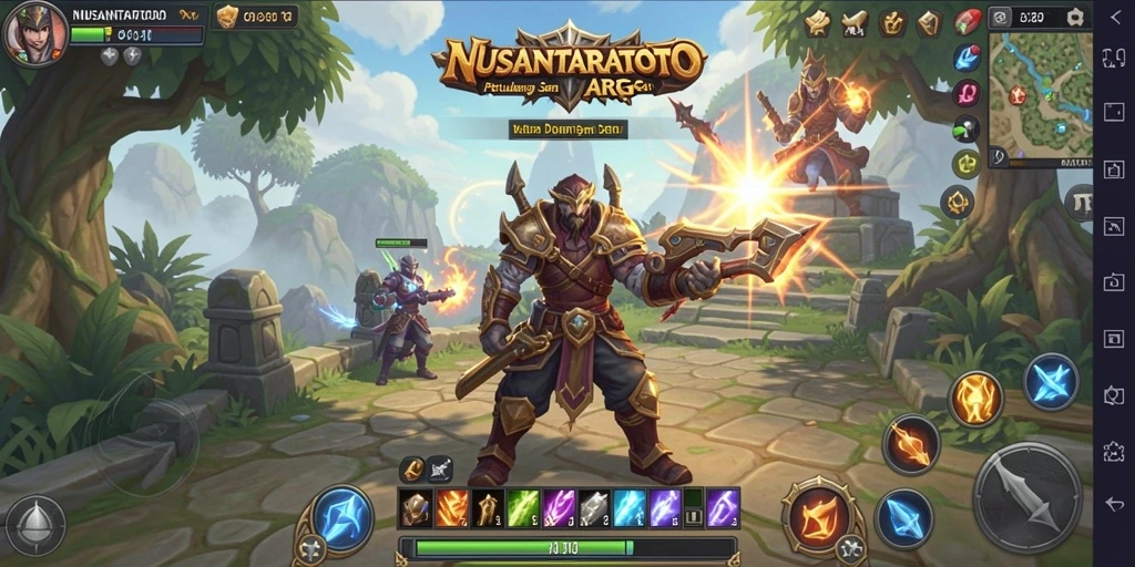 Screenshot gameplay NUSANTARATOTO yang menampilkan aksi pertarungan yang seru.