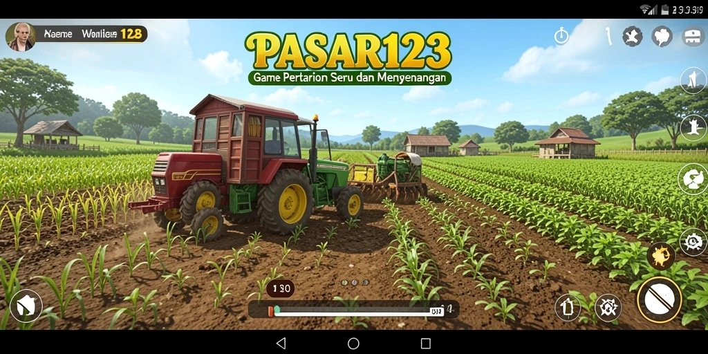 Tampilan gameplay PASAR123 yang menarik dan interaktif dalam bertani.