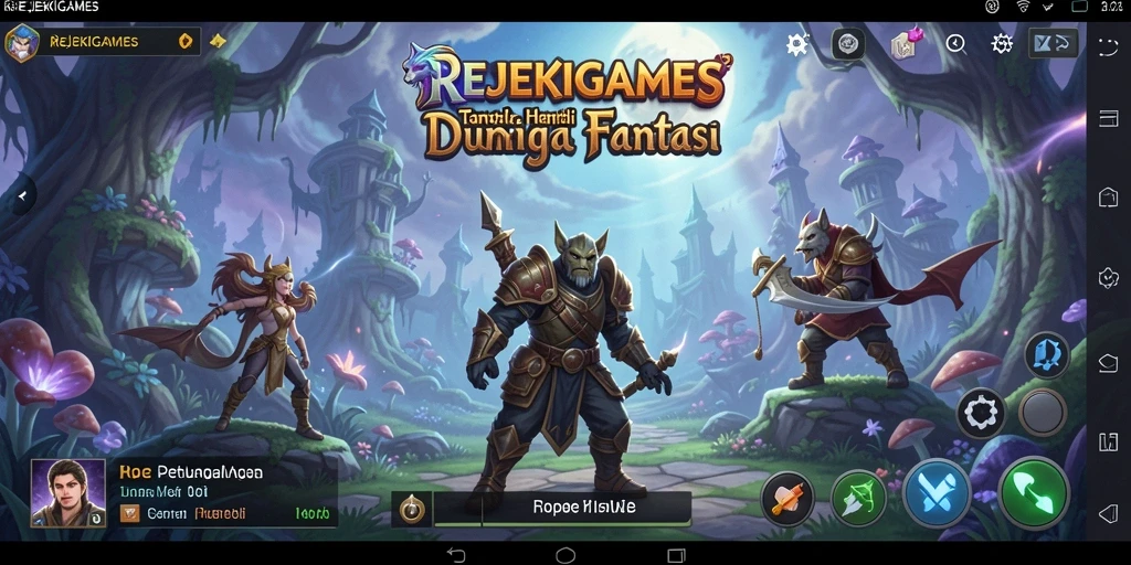 Screenshot utama menampilkan aksi pertarungan seru di REJEKIGAMES.