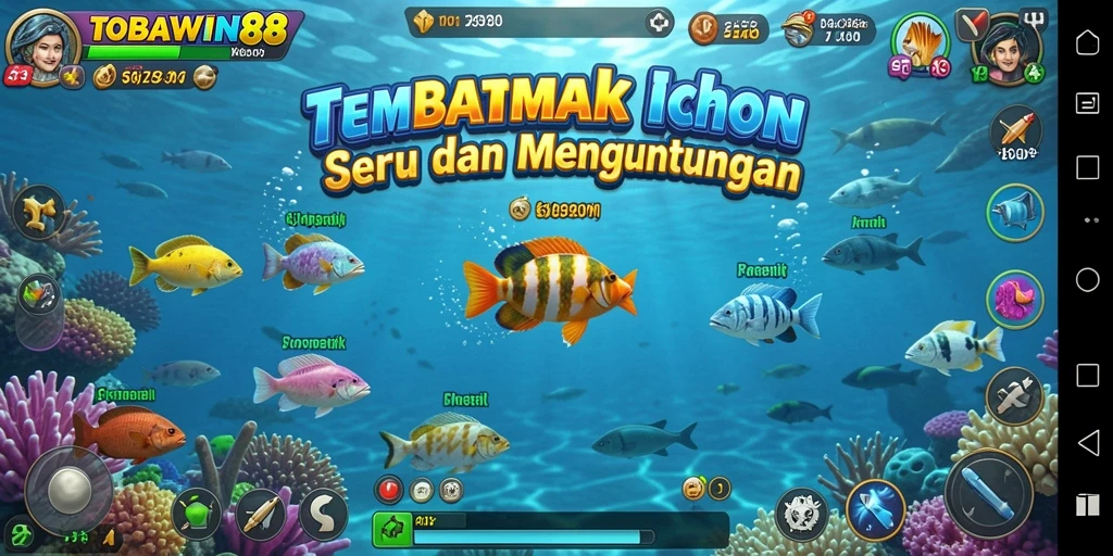 Gameplay seru menembak ikan di TOBAWIN88.