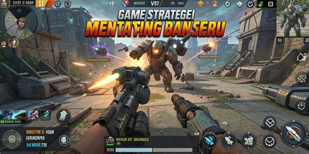 Screenshot gameplay V87 yang menunjukkan aksi strategis yang seru.