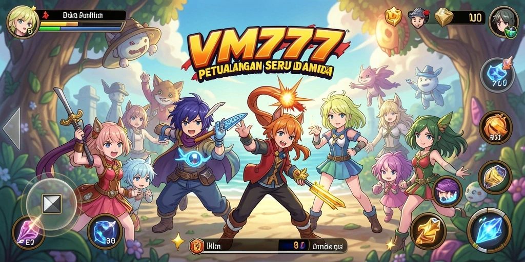 Tampilan menarik dari VM777 dengan karakter anime yang beraksi.