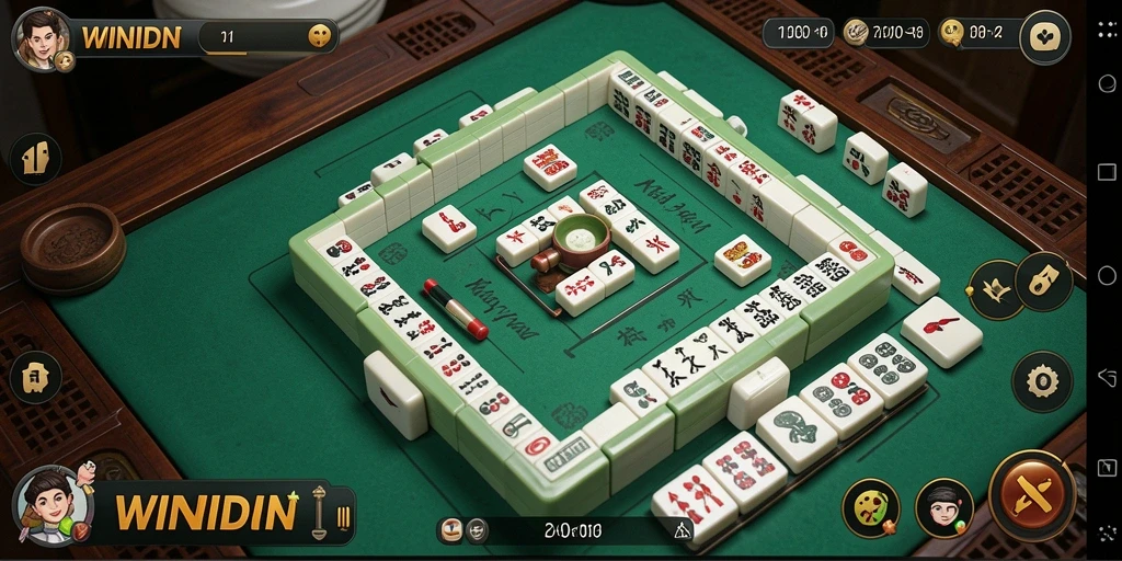 Screenshot gameplay WINIDN menampilkan aksi mencocokkan ubin Mahjong yang seru.