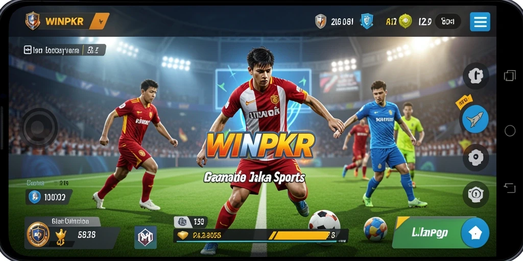 Screenshot gameplay WINPKR yang menampilkan aksi olahraga yang mendebarkan.